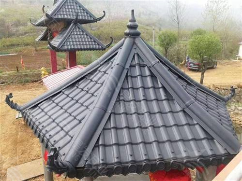 彩色仿古一體瓦墻頭瓦 古建圍墻瓦中式門頭琉璃瓦 石家莊asa合成樹脂瓦廠家生產(chǎn)銷售